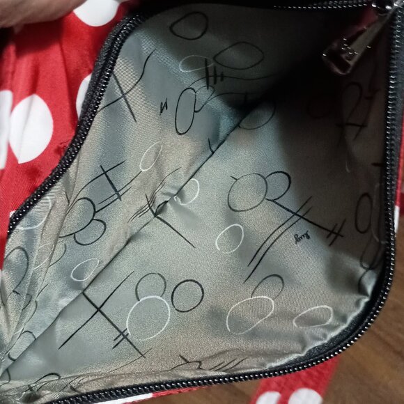 Lug Shimmy Crossbody Shoulder Bag Purse Red White Polka Dots Multiple Pockets - Picture 15 of 16